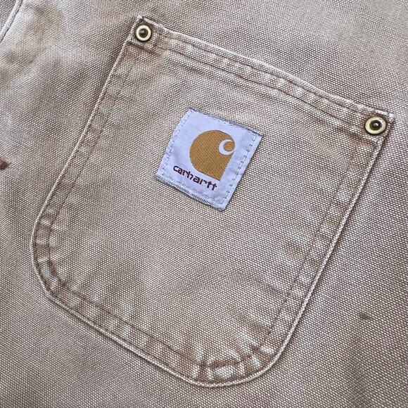 Vintage Carhartt Blanket Lined Chore Coat Barn Jacket C01 BRN 44 Faded Workwear - Picture 11 of 14